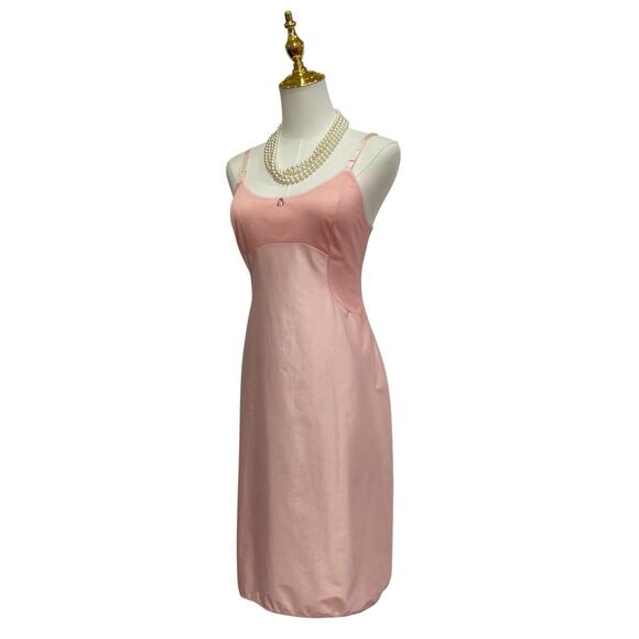 Vintage 50s Henson Kickernick Peachy Pink Nylon Rosebud Full Slip Dress Size M - Picture 7 of 7